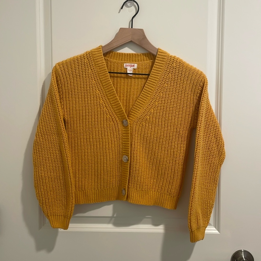 Cat & Jack GIRLS GOLDEN YELLOW CARDIGAN EXCELLENT CONDITION